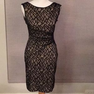 Like New Reiss sz 4 Black Lace, nude lining Dress